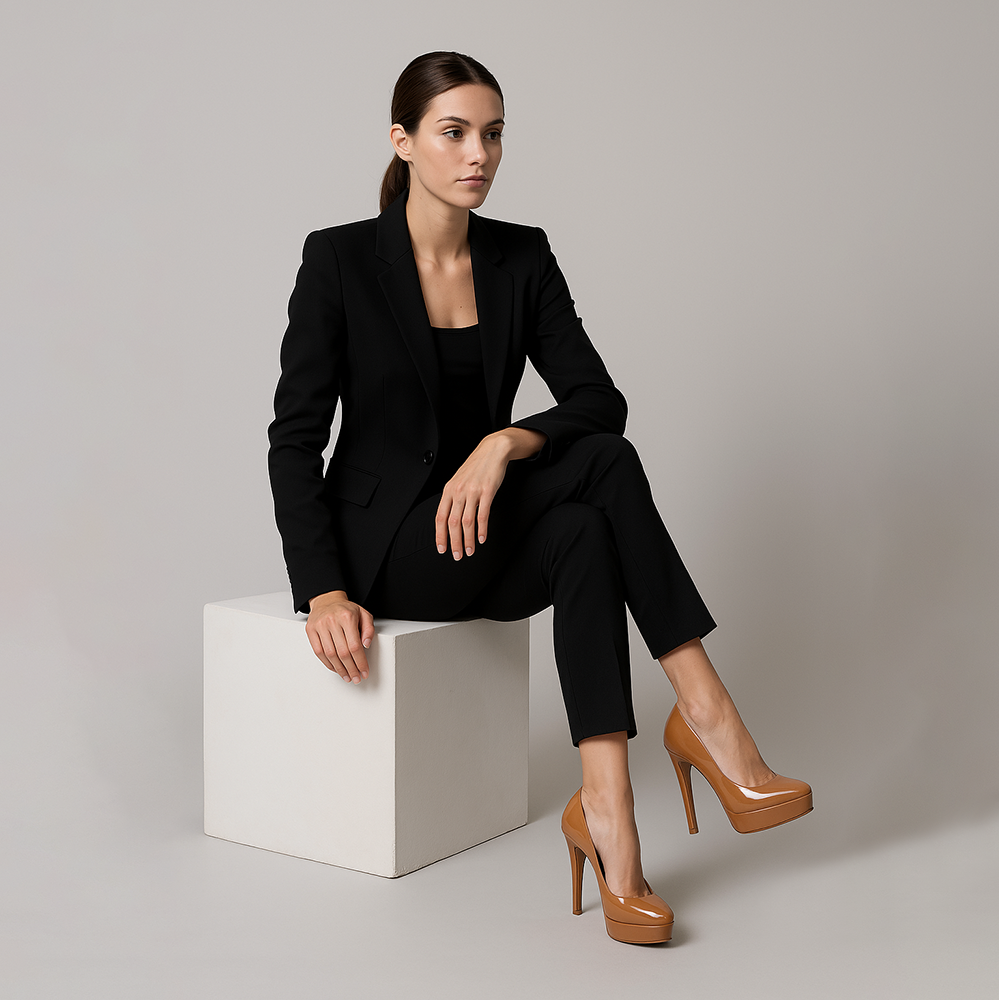 Giulia Platform Pumps Almond
