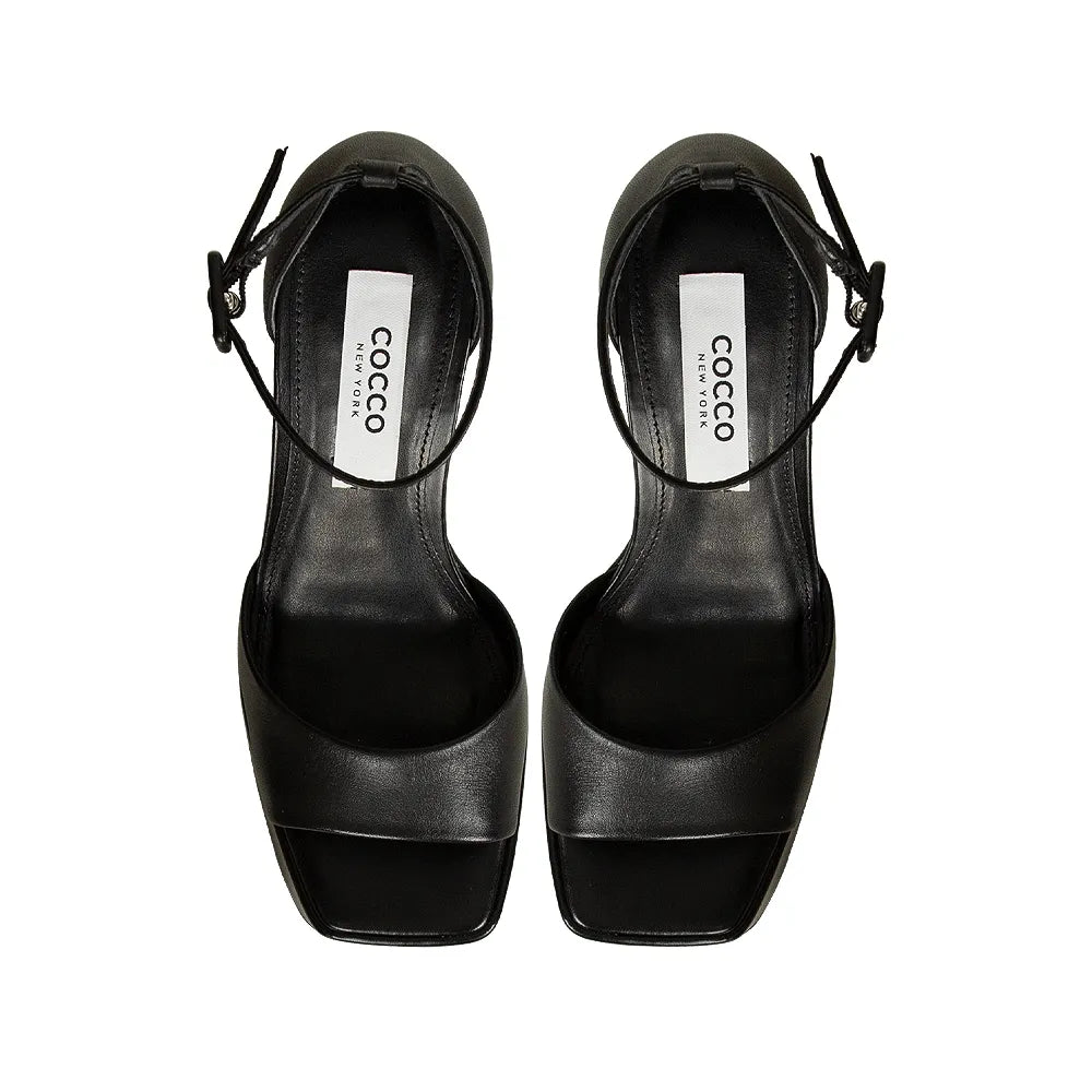 Sally Platform Sandal Leather Black