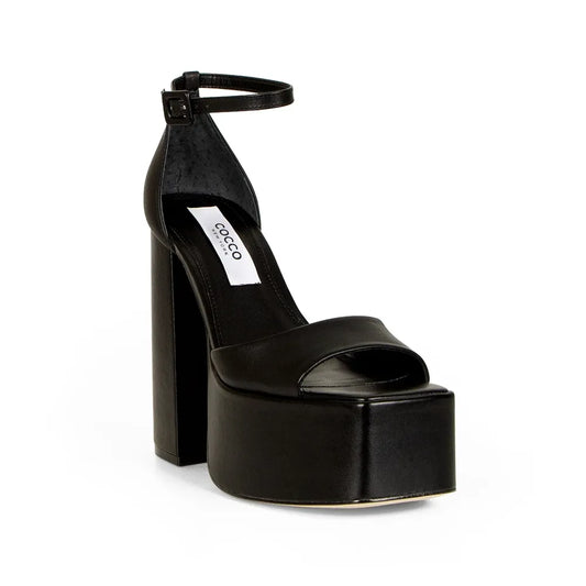 Sally Platform Sandal Leather Black