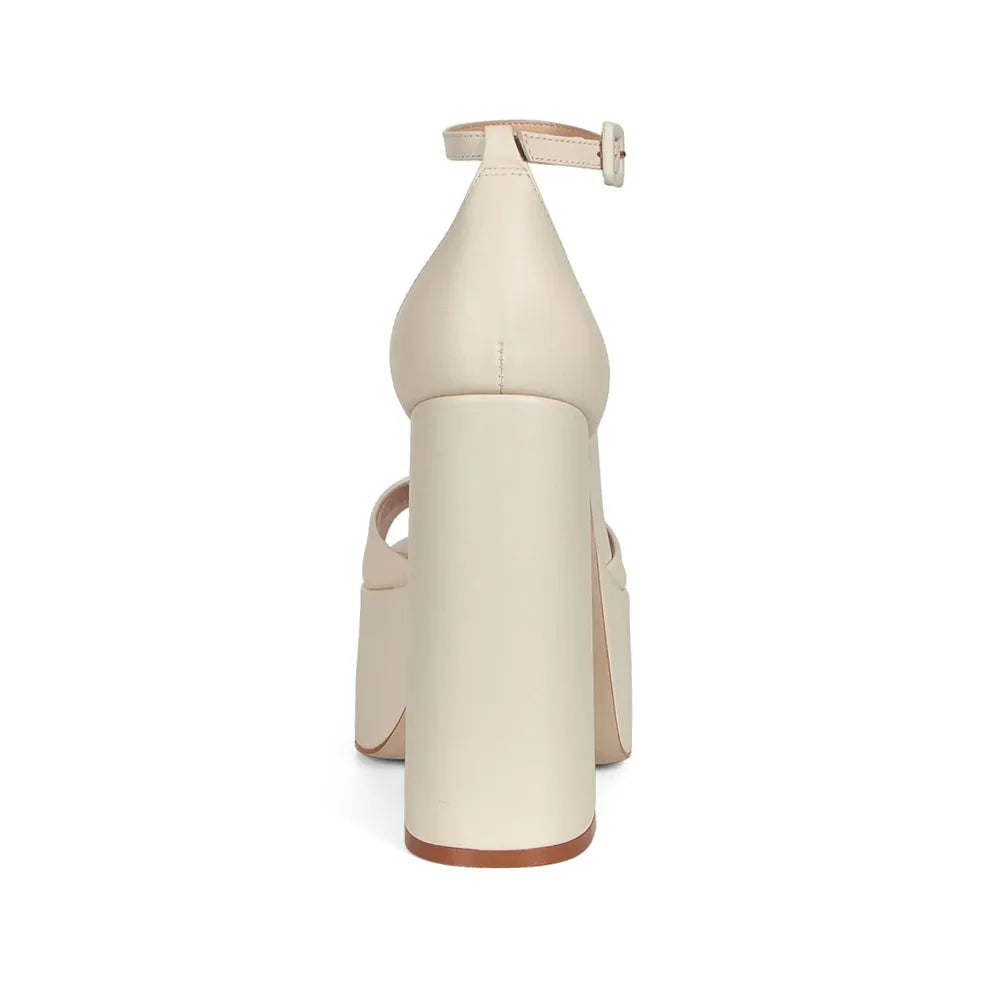 Sally Platform Sandal Leather Off White