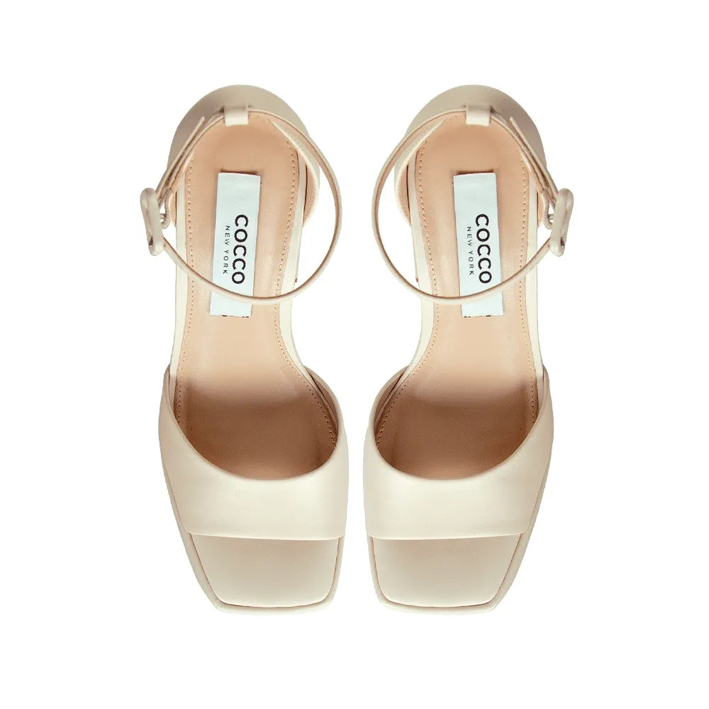Sally Platform Sandal Leather Off White
