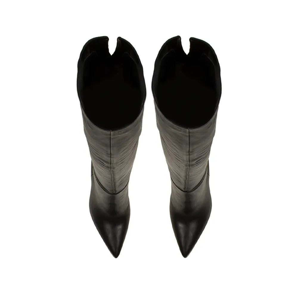 Simone Over The Knee Boot Leather Black
