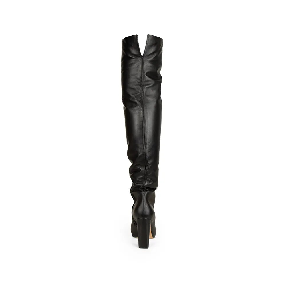 Simone Over The Knee Boot Leather Black