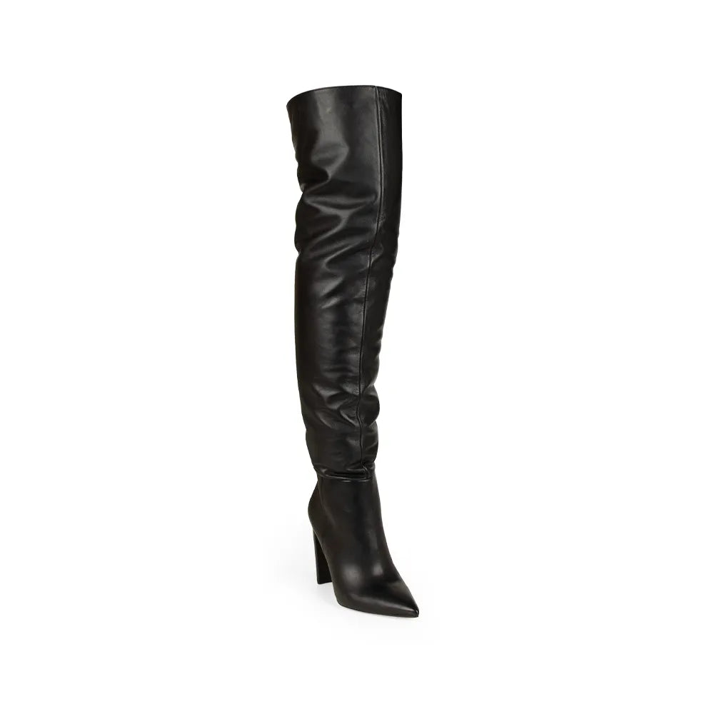 Simone Over The Knee Boot Leather Black