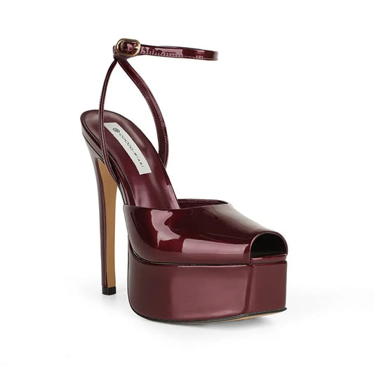 Naomi Platform Sandal Cherry Patent Leather – view 2