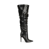Soraya Over The Knee Boot Black Leather