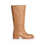 Bota alta Sarah de piel almendra