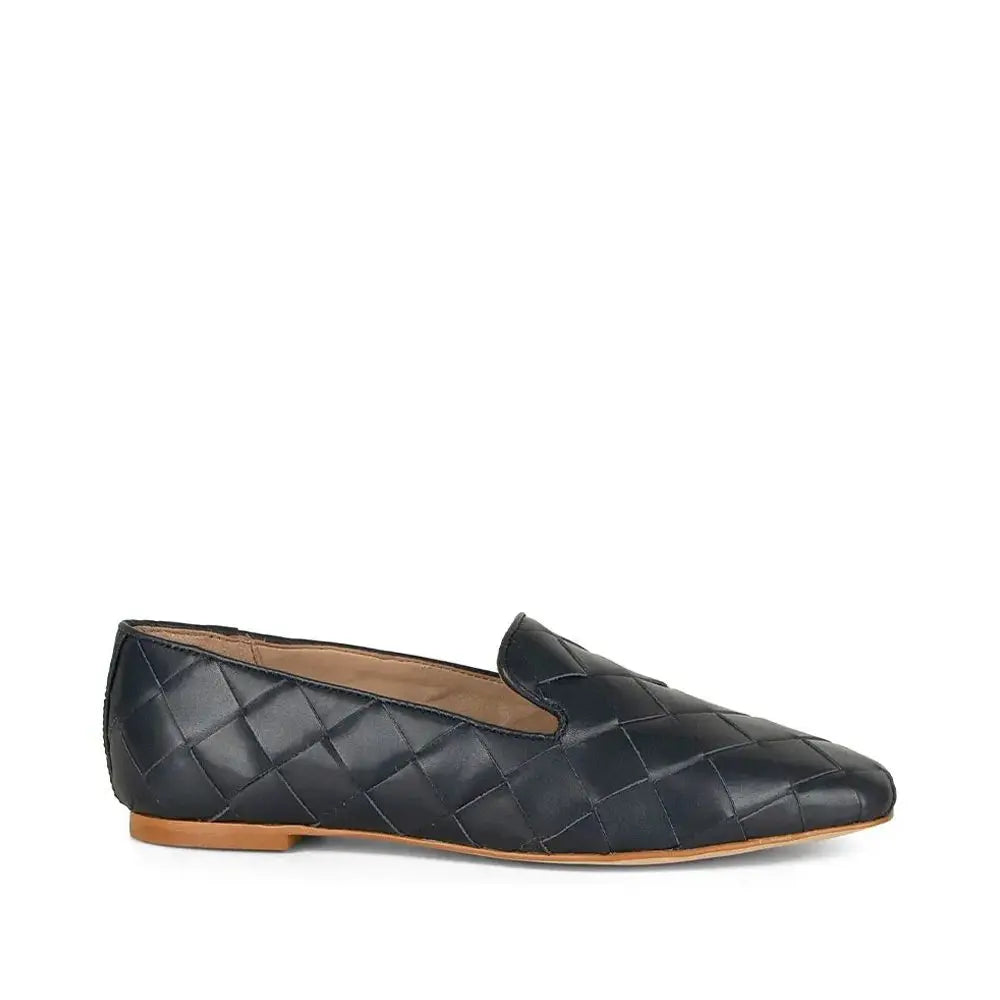 Firenze Woven Loafer Navy Leather