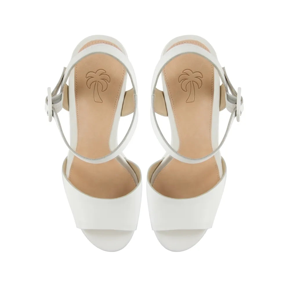 Beth Platform Leather White