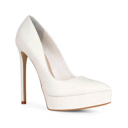 Giulia Platform Pumps White Leather – view 2