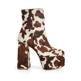 Chloe Platform Boot Animal Hair-On Leather