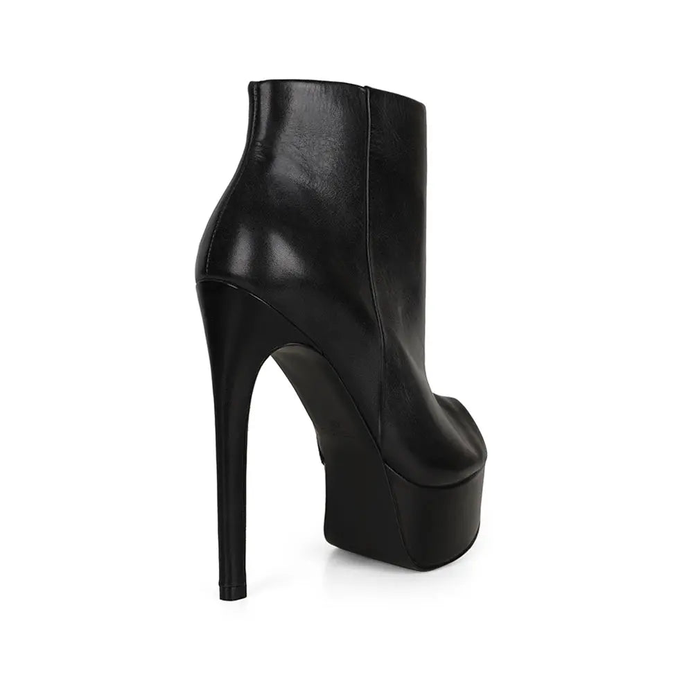 Roxanne Open-Toe Platform Boot Black Leather – view 4
