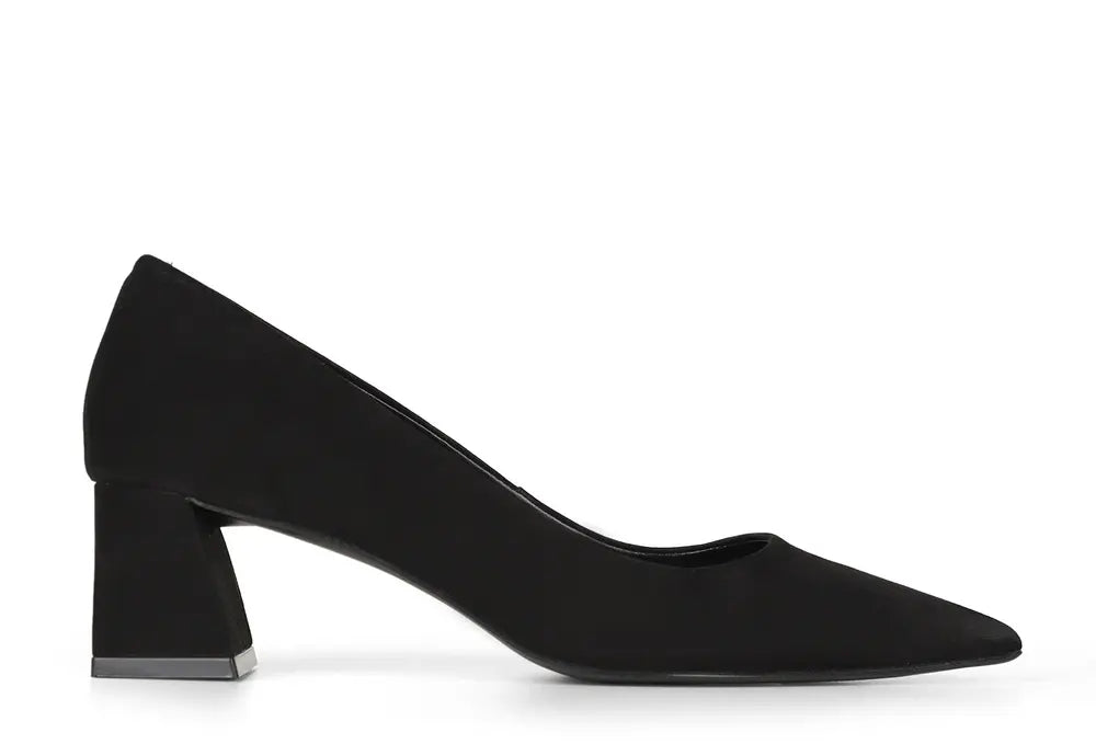 Vesper Block-Heel Pump Black Nubuck