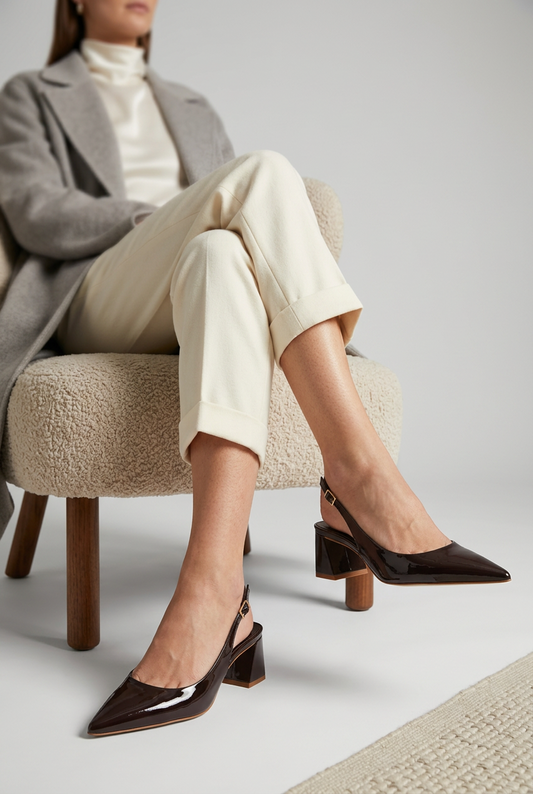 Ritta Slingback Pump Espresso Patent Leather