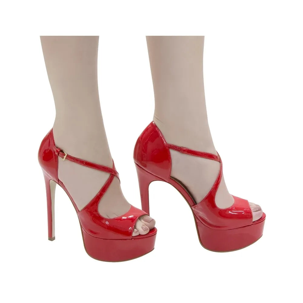 Hellen Platform Sandal Red