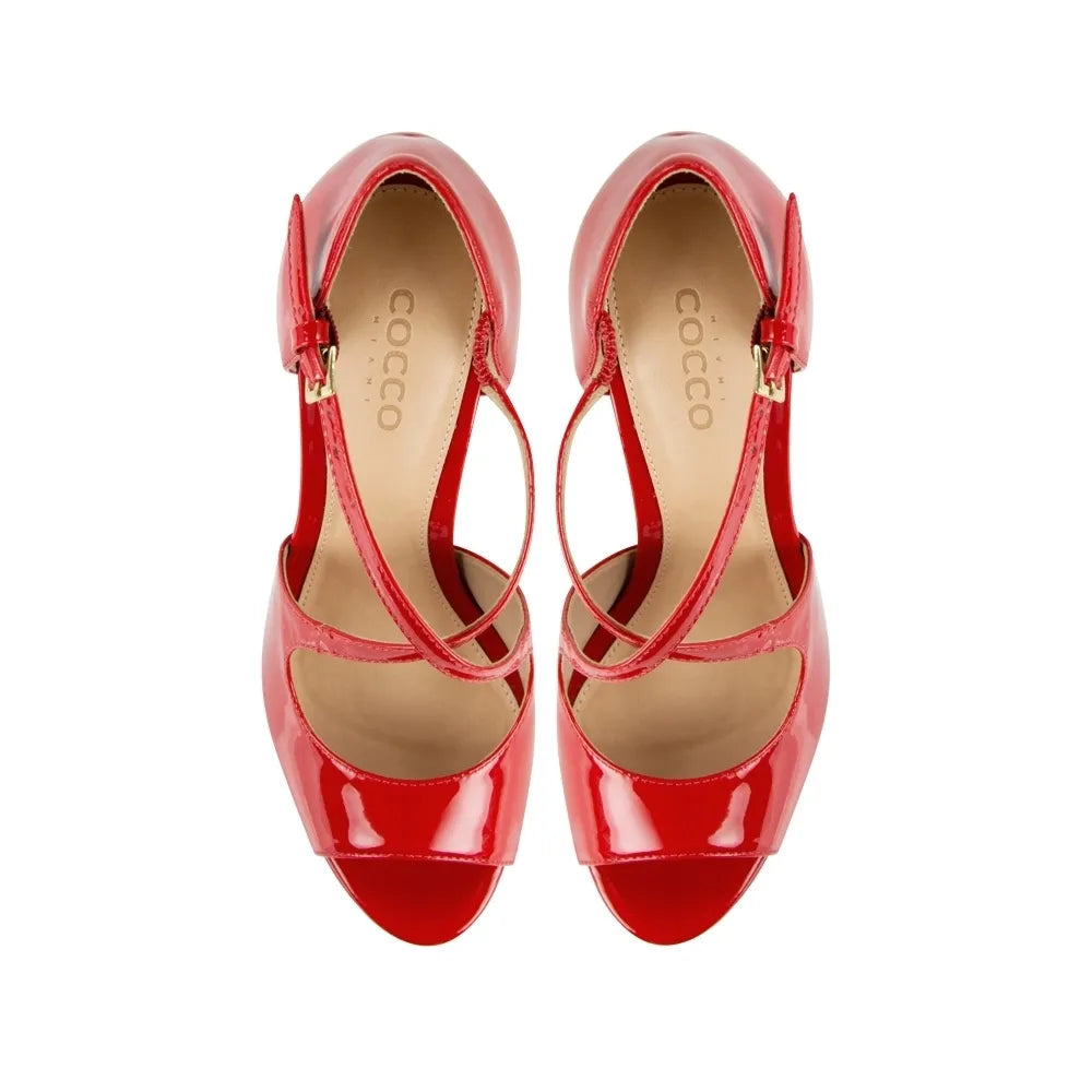 Hellen Platform Sandal Red