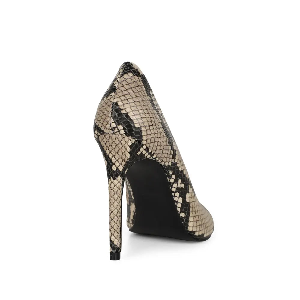 Raven Pump Gray Snake Leather