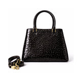 Bolso Aurora de piel efecto avestruz negra