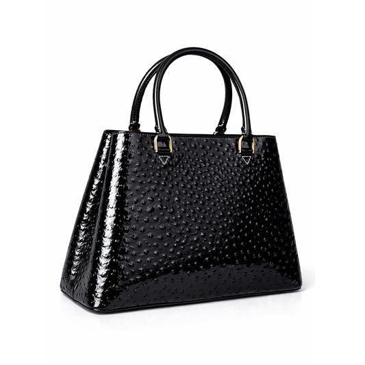 Auror Ostrich Black leather bag