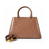 Bolso Aurora de piel efecto avestruz café