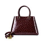 Bolso Aurora de piel efecto avestruz cereza