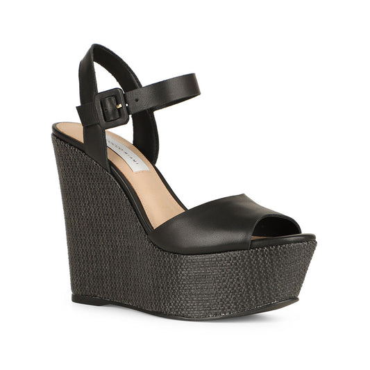 Beth Platform Leather Black