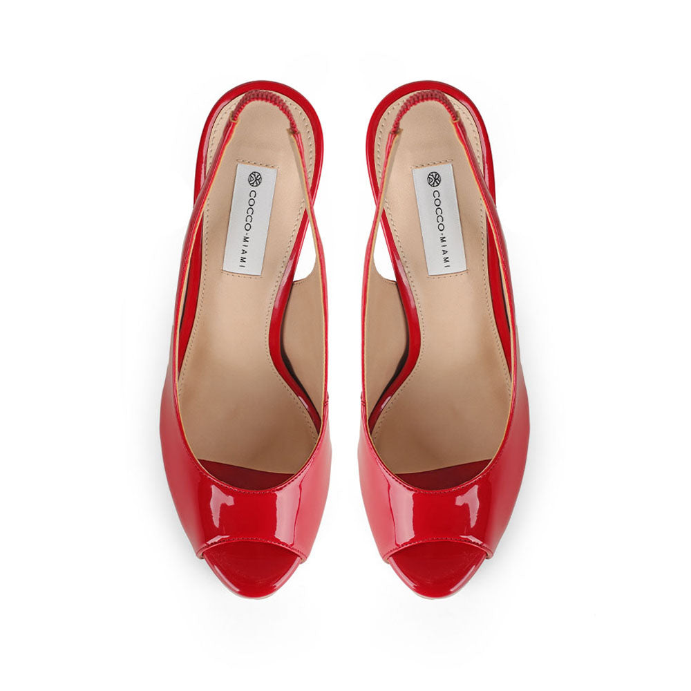 Elisa Peep Toe Red