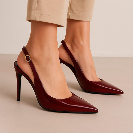 Fran Slingback Pump Cherry Patent Leather