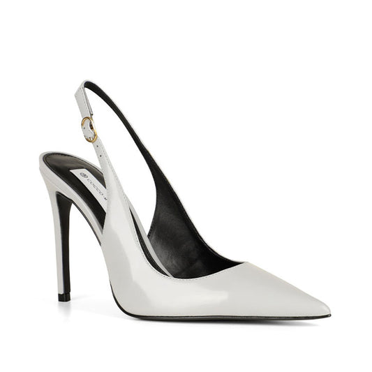 Fran Slingback Pump Leather Gray