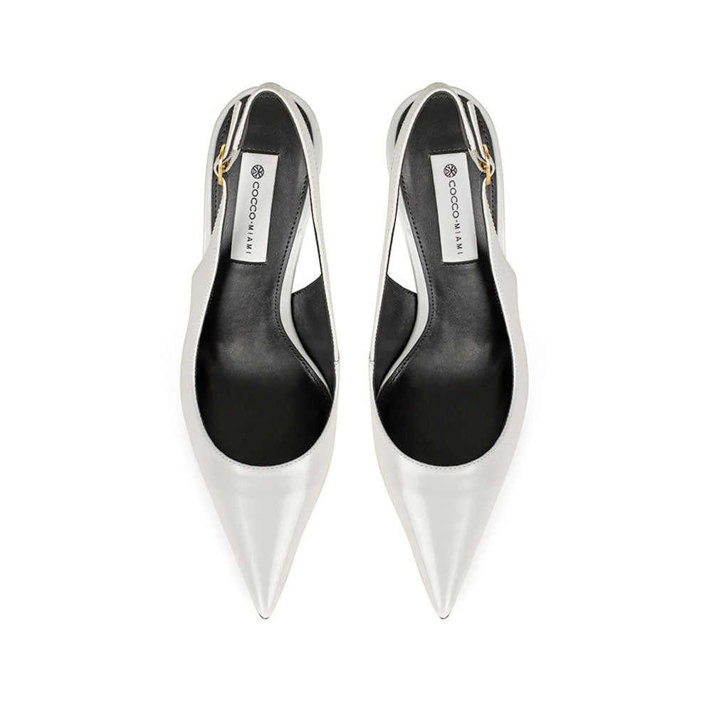 Fran Slingback Pump Leather Gray