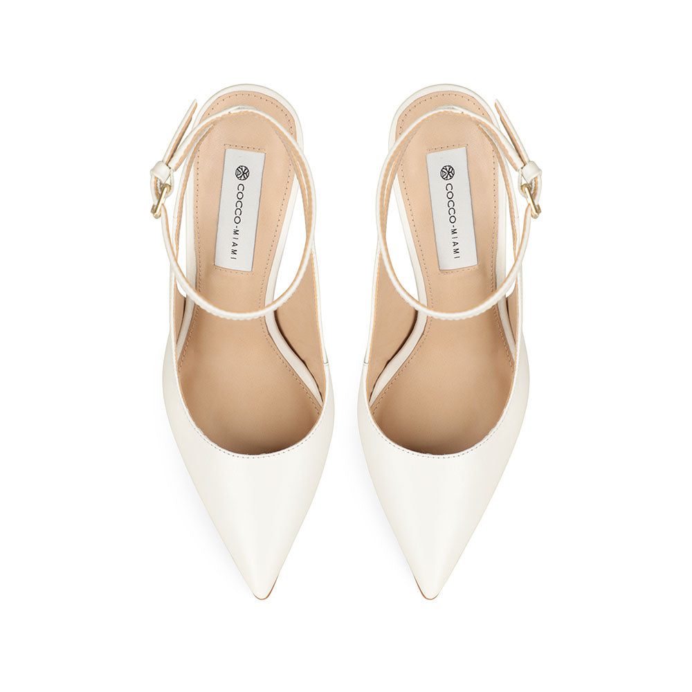 Grace Slingback Pump Leather White