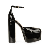 Gwen Platform Sandal Black Patent Leather