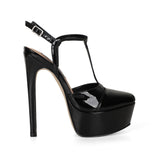 Maite Platform Sandal Black Patent Leather