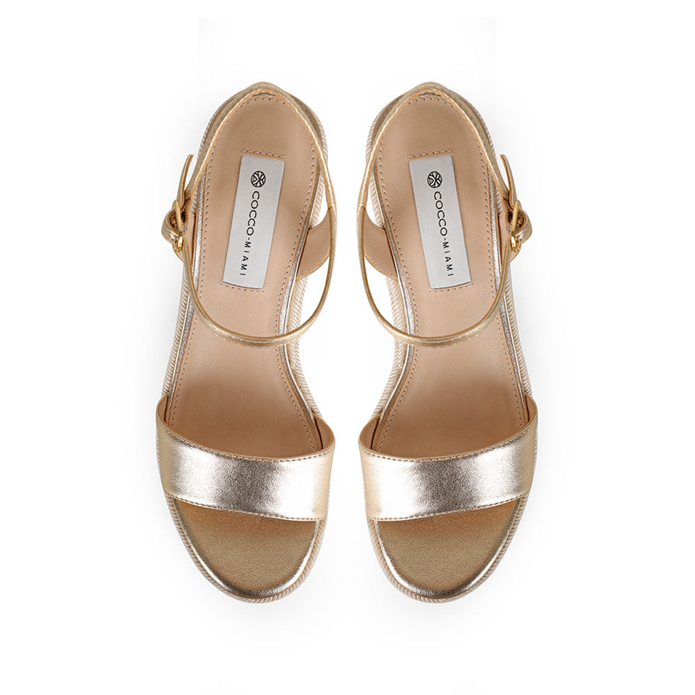 Isabela Platform Gold Leather