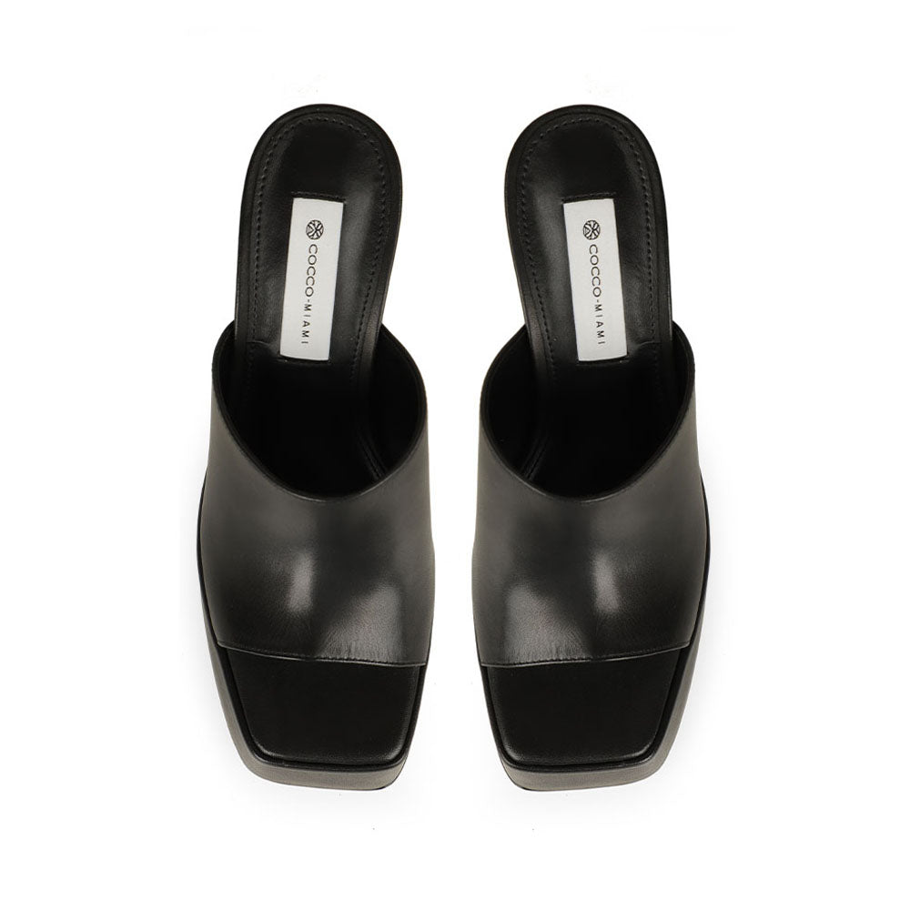 Lexie Platform Leather Black
