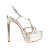 Megy Platform Sandal Silver Patent Leather