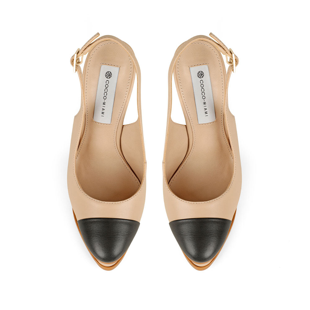 Olivia Platform Leather Beige