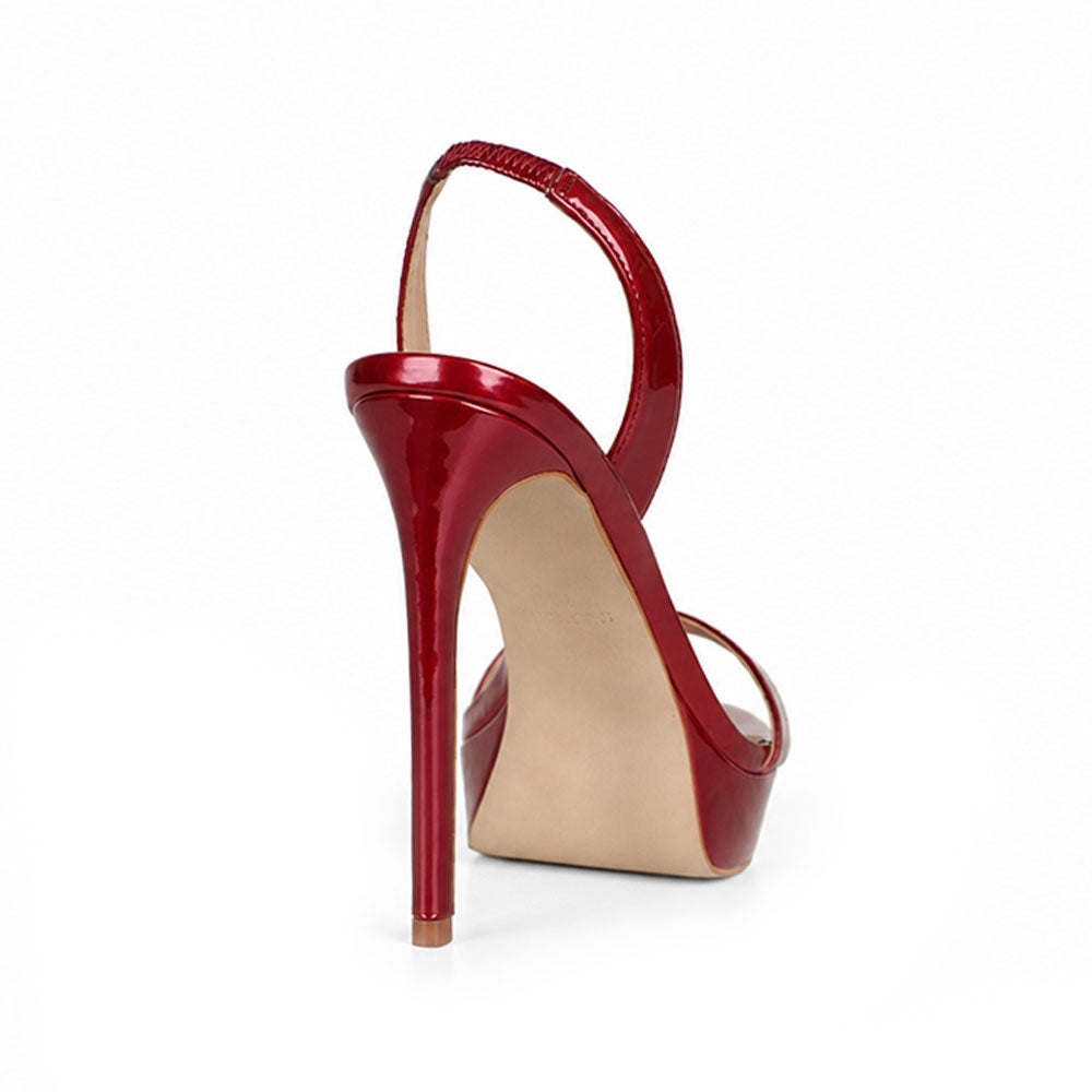 Pamela Platform Sandal Red Patent Leather, view 5