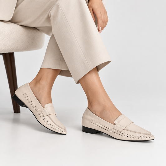 Mocasín Ravello de piel hueso