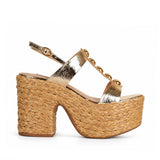 Rhonda Platform Gold Leather