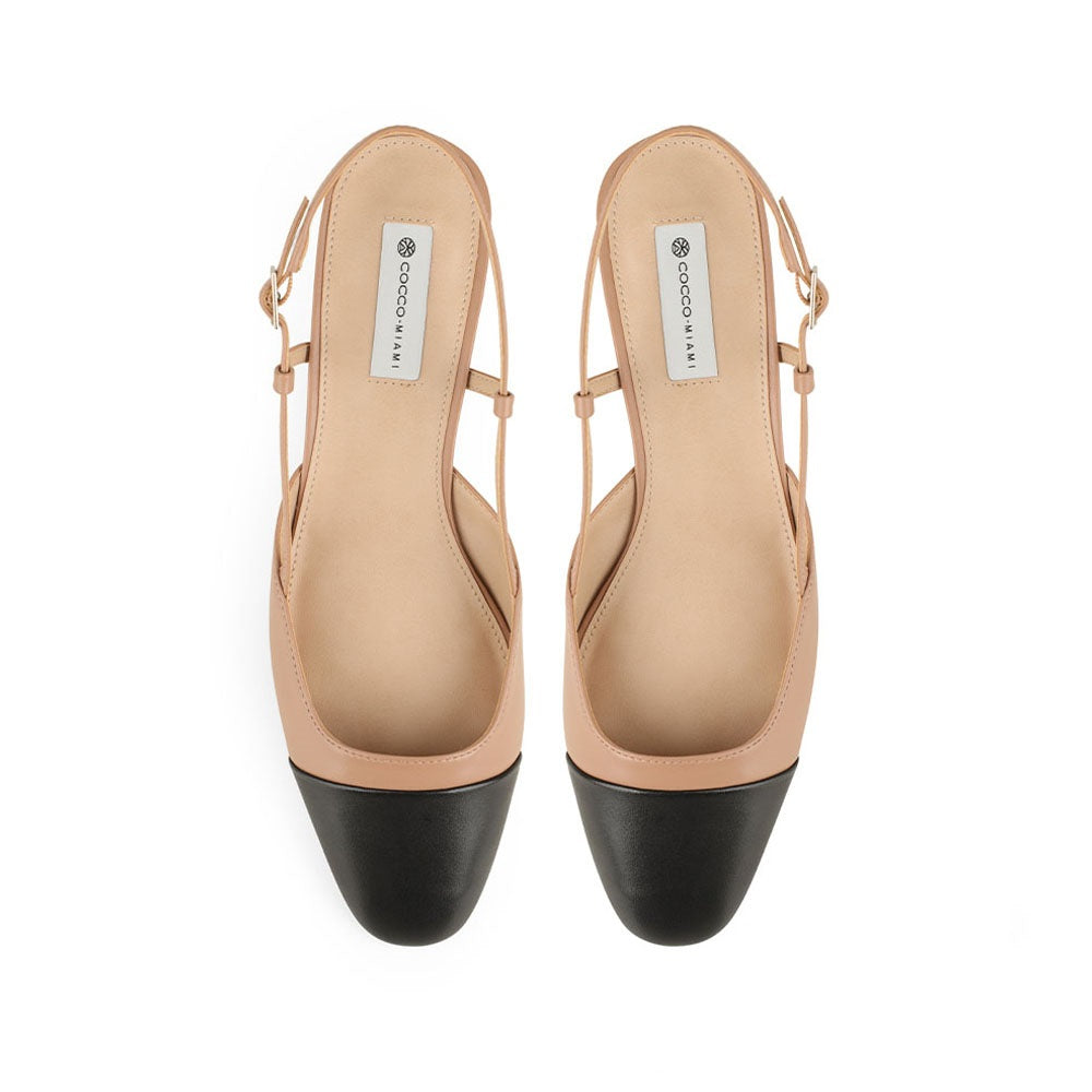 Violet Flat Shoes Beige Leather