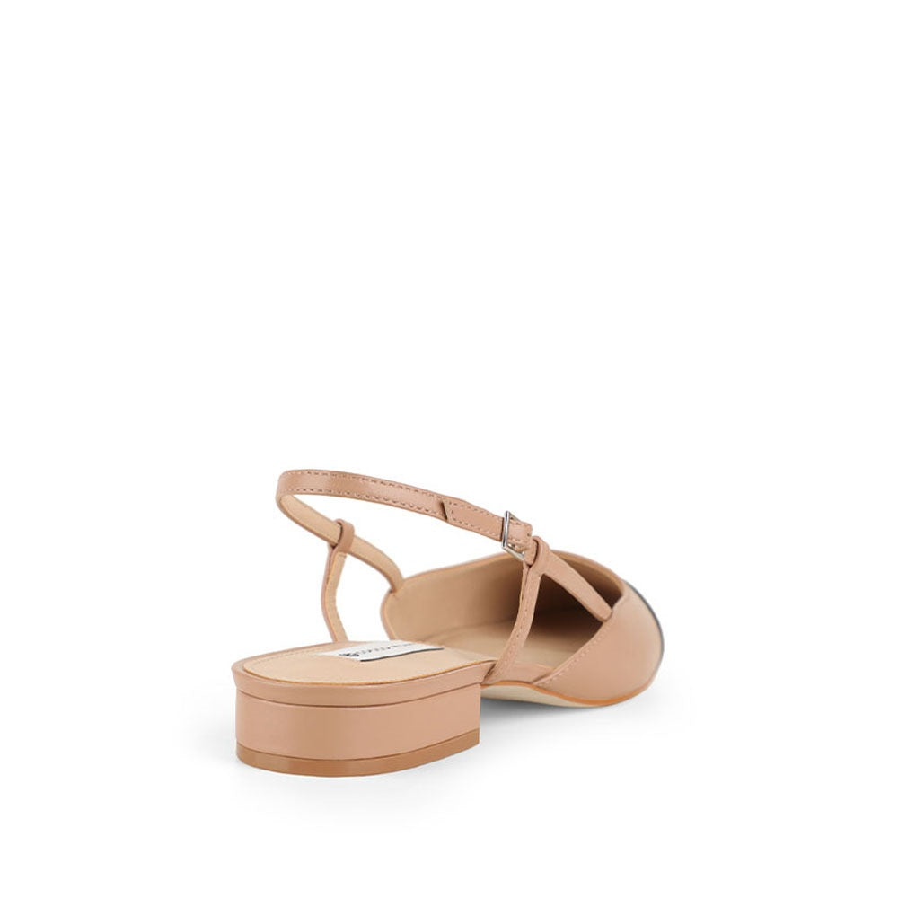 Violet Flat Shoes Beige Leather
