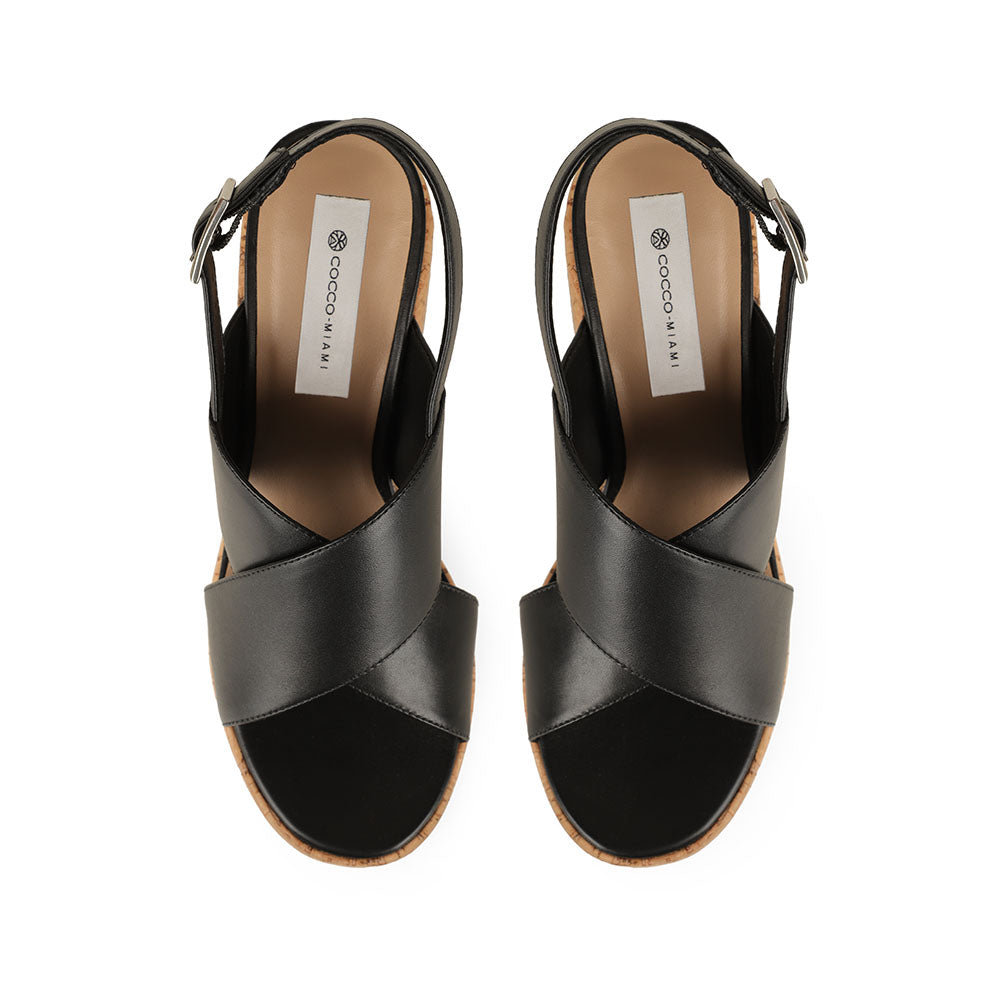 Celine Platform Sandals Leather Black