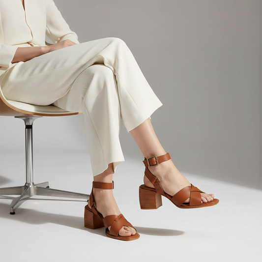 Jennifer Sandal Leather Cognac