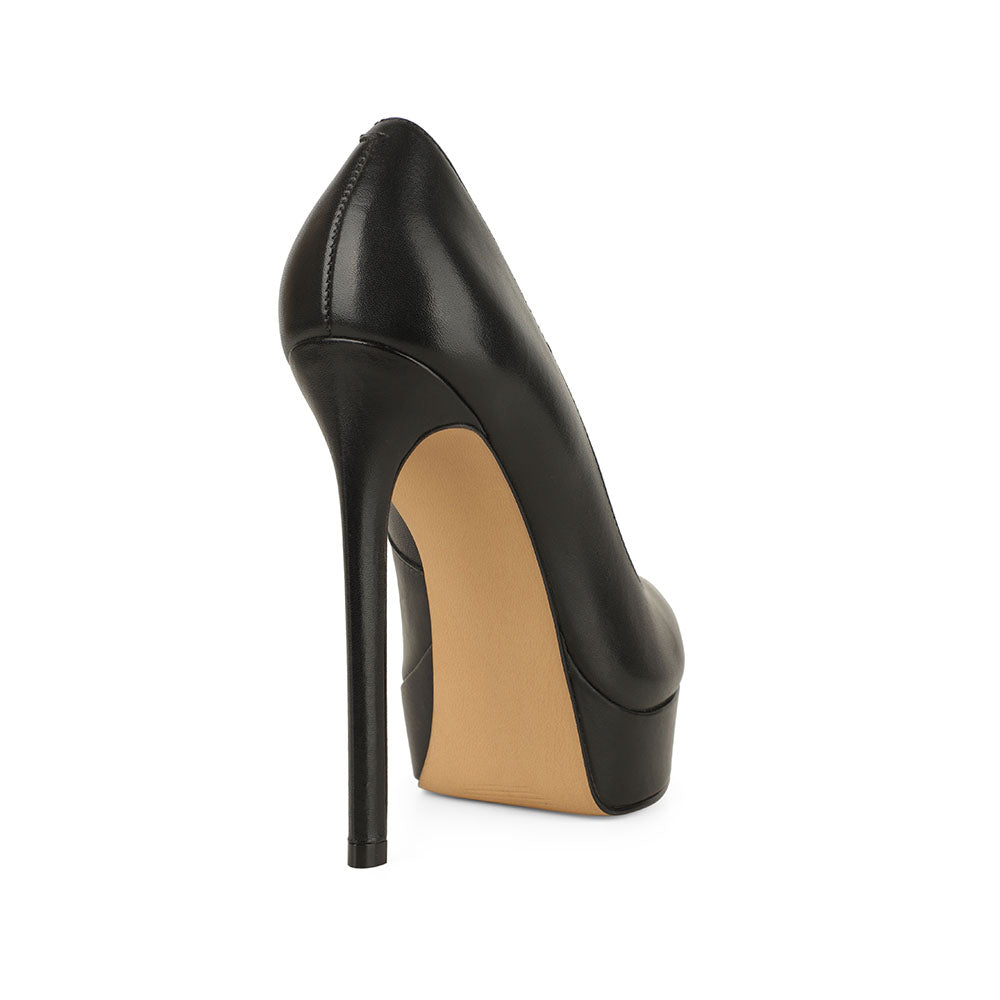 Giulia Platform Pumps Leather Black