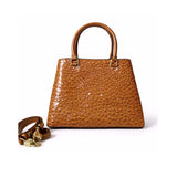 Bolso Aurora de piel efecto avestruz camel