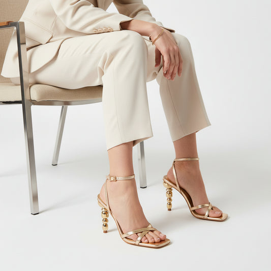 Lauren Sandal Gold Metallic Leather