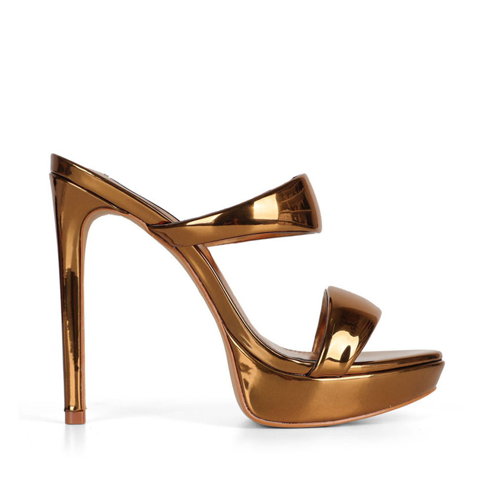 Alessandra Platform Mule Bronze Synthetic
