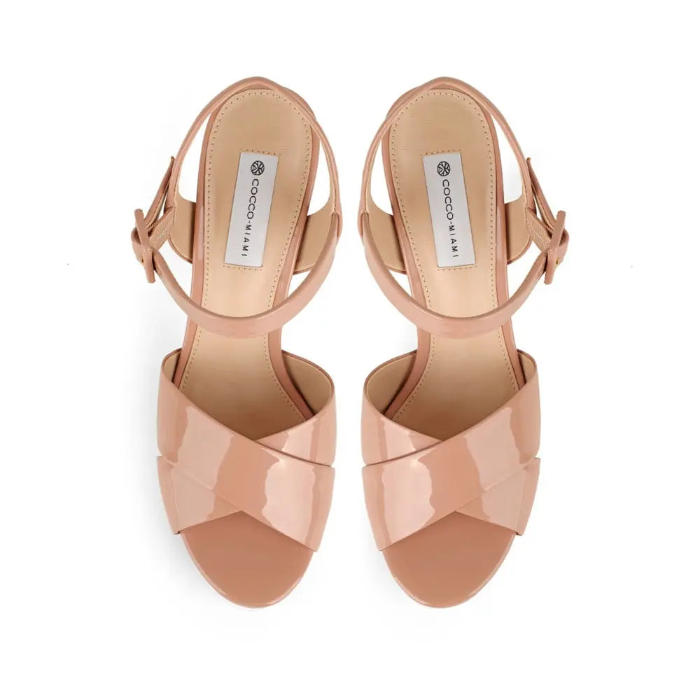 Zoe Platform Sandal Nude Patent Leather – view 3