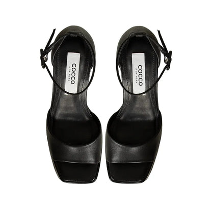 Sally Platform Sandal Leather Black, view 3